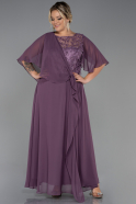 Kleider in Großen Größen Lang Chiffon Lavendel ABU3257