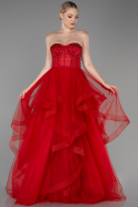 Designer Abendkleid Lang Rot ABU3315