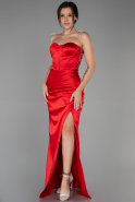 Abschlusskleid Lang Satin Rot ABU3329