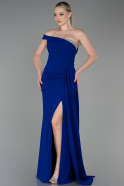 Abendkleid im Meerjungfrau-Stil Lang Sächsischblau ABU3324