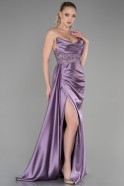 Lavendel Abendkleid Satin Lang ABU3683