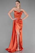 Orange Abendkleid Satin Lang ABU3896