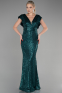 Abendkleid im Meerjungfrau-Stil Lang Smaragdgrün ABU1481