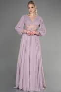 Powder Color Long Chiffon Evening Dress ABU2183