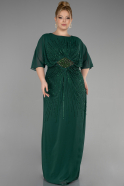 Designer-Plus-Size-Abendkleider Lang Chiffon Smaragdgrün ABU3651