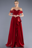 Rot Abendkleid Satin Lang ABU3701
