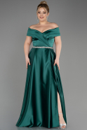 Brautkleid In Übergröße Lang Satin Smaragdgrün ABU3801