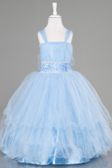 Brautkleid für Kinder Lang Blau ABU3900