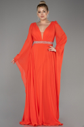 Orange Abendkleid Chiffon Lang ABU3541