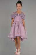 Abendkleid für Kinder Vorne Kurz-Hinten Lang Lavendel ABO108