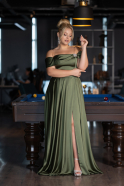 Abendkleid in Übergröße Lang Satin Khaki ABU4054