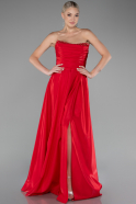 Abendkleid Lang Satin Rot ABU4013