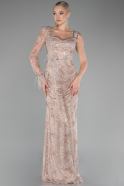 Abendkleid Lang Beige ABU4062