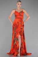 Abendkleid Lang Orange ABU4070