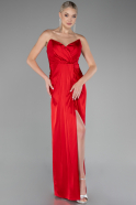 Abschlusskleid Lang Satin Rot ABU4071