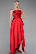 Abschlusskleid Lang Satin Rot ABU4073