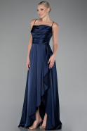 Abschlusskleid Lang Satin Marineblau ABU4073