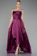 Abschlusskleid Lang Satin Pflaume ABU4073