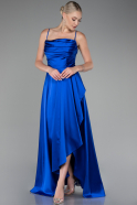 Abschlusskleid Lang Satin Sächsischblau ABU4073