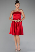 Partykleid Kurz Satin Rot ABK2111