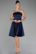 Partykleid Kurz Satin Marineblau ABK2111