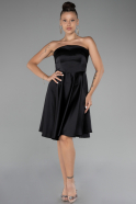 Partykleid Kurz Satin Schwarz ABK2111