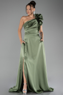 Abendkleid Lang Satin Khaki ABU4092