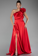 Abendkleid Lang Satin Rot ABU4092