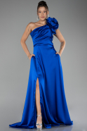 Abendkleid Lang Satin Sächsischblau ABU4092