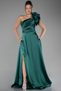 Abendkleid Lang Satin Smaragdgrün ABU4092