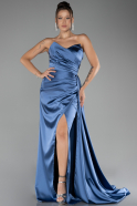 Abschlusskleid Lang Satin Indigo ABU4093