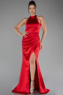 Abendkleid Lang Satin Rot ABU4094