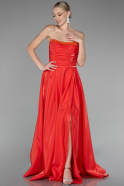 Orange Abendkleid Satin Lang ABU4013