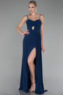 Abendkleid Lang Chiffon Marineblau ABU4118