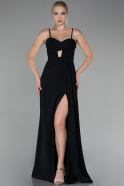 Abendkleid Lang Chiffon Schwarz ABU4118