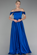 Abendkleid Lang Satin Sächsischblau ABU4122