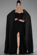 Standesamtkleid Lang Chiffon Schwarz ABU4158