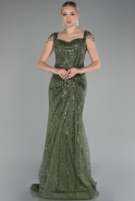 Khaki Abendkleid Lang ABU4061