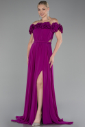 Abendkleid Lang Chiffon Fuchsie ABU4173