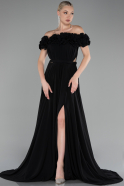 Abendkleid Lang Chiffon Schwarz ABU4173