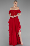 Abendkleid Lang Chiffon Rot ABU4175