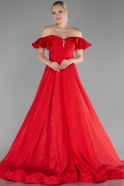 Rot Abendkleid Lang ABU3884