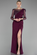 Kirschrot Abendkleid Lang ABU4117