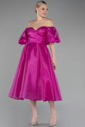 Abendkleid Midi Fuchsie ABK2127