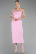 Abendkleid Midi Rosa ABK2129