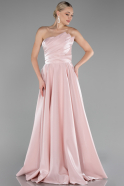 Abendkleid Lang Satin Puder ABU4186