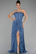 Abschlusskleid Lang Chiffon Indigo ABU4214