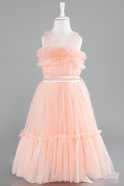 Abendkleid für Kinder Lang Lachs ABU4221