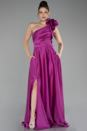 Fuchsie Abendkleid Satin Lang ABU4189