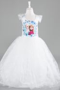 Abendkleid für Kinder Lang Weiß ABU4237